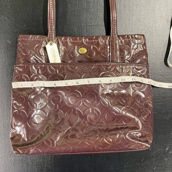 Coach Signature Patent Leather Gallery Tote - Picture 10 of 13